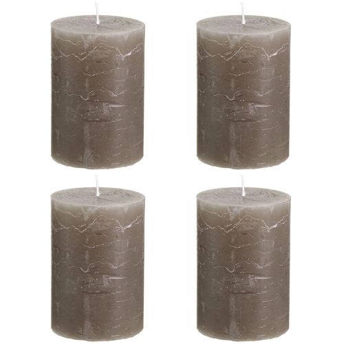 Product Brown pillar candles, solid color, 70x100mm, set of 4, rustic decoration
