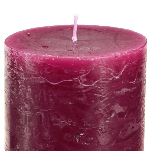 Product Set of 12 pillar candles, solid color, berry color scheme, decorative candles for home decor, 70×80mm