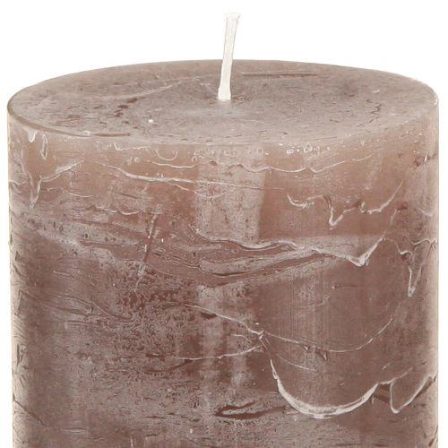 Product Decorative pillar candles, 3-color mix of brown tones, solid color, 70x120mm, set of 12 for ambiance &amp; home