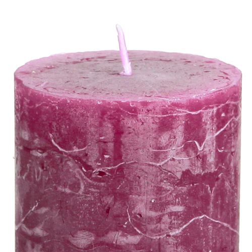 Floristik24 Pillar candles dyed Berry candles purple 50×100cm 4 pcs