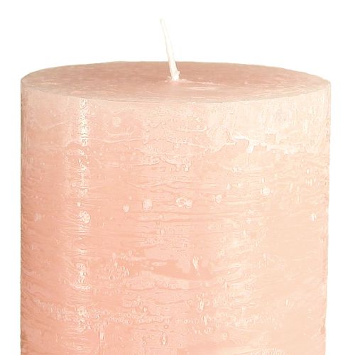 Product Light pink pillar candles, pink throughout, 85×200mm, long burning time, set of 2, high-quality table decoration for celebrations
