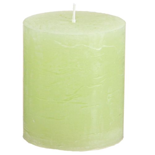 Product Lime Green Dyed Pillar Candles 70×80mm 4-Pack - Atmospheric Decoration & Light