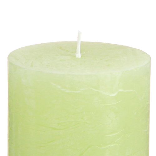 Product Lime Green Dyed Pillar Candles 70×80mm 4-Pack - Atmospheric Decoration & Light