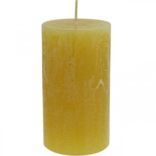 Floristik24 Pillar candles Rustic colored candles yellow 60/110mm 4pcs