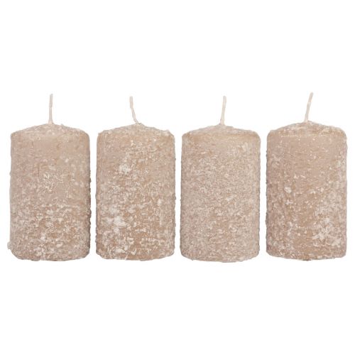 Floristik24 Pillar Candles Christmas Candles Beige 60×100mm 4 pcs