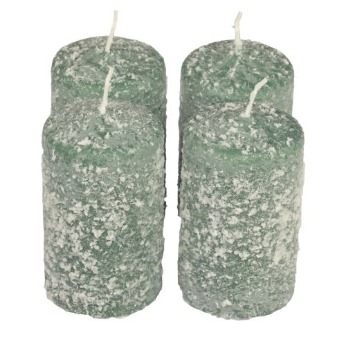 Product Pillar candles winter Christmas candles green 60×100mm 4pcs