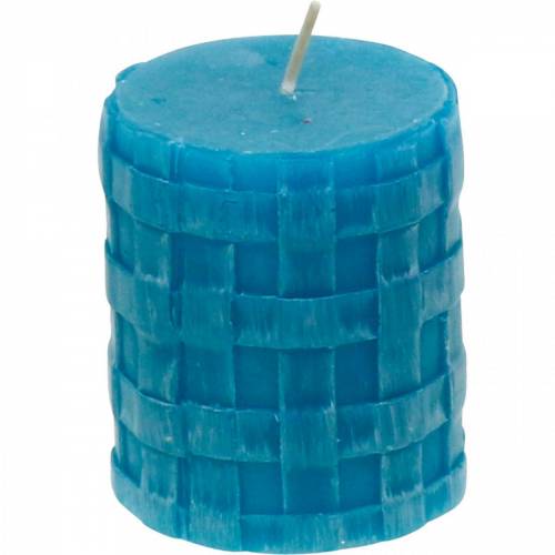 Product Pillar candles Rustic 80/65 turquoise candle decoration candle 2pcs
