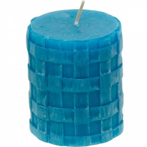Floristik24 Pillar candles Rustic 80/65 turquoise candle decoration candle 2pcs