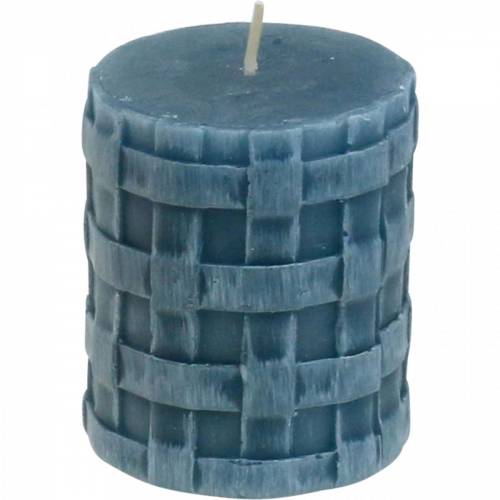 Floristik24 Pillar Candles Rustic Blue 80/65 Candles rustic 2 pcs