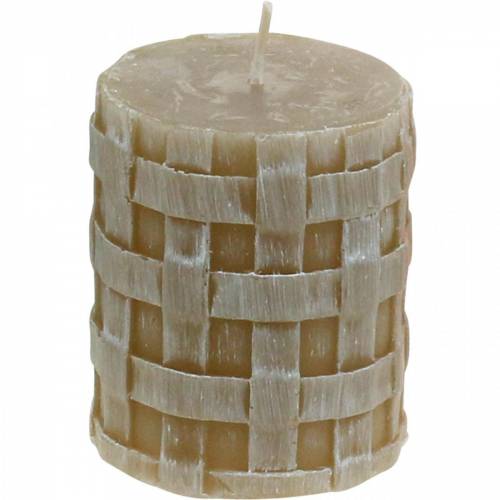 Floristik24 Pillar Candles Rustic Brown 80/65 Candles Rustic Candle Decoration 2 Pcs