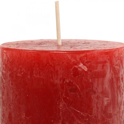 Product Pillar candles Rustic Colored Advent candles red 70/110mm 4pcs