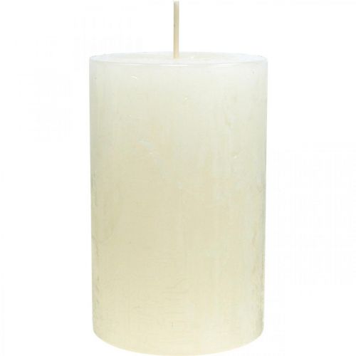Floristik24 Pillar candles Rustic Colored Advent candles white 70/110mm 4pcs