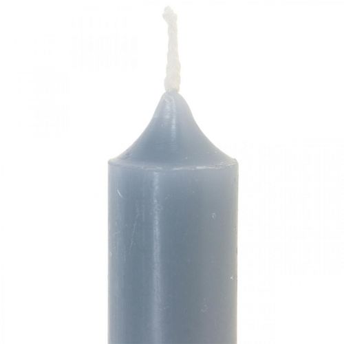 Pillar candles light blue, short, Ø2.2cm, H11cm, 6 pieces