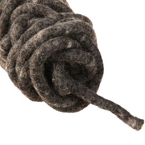 Product Stylo felt cord sheep&#39;s wool felted grey 10mm 15m