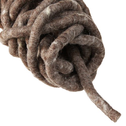 Product Stylo cord felted sheep&#39;s wool brown 10mm 15m