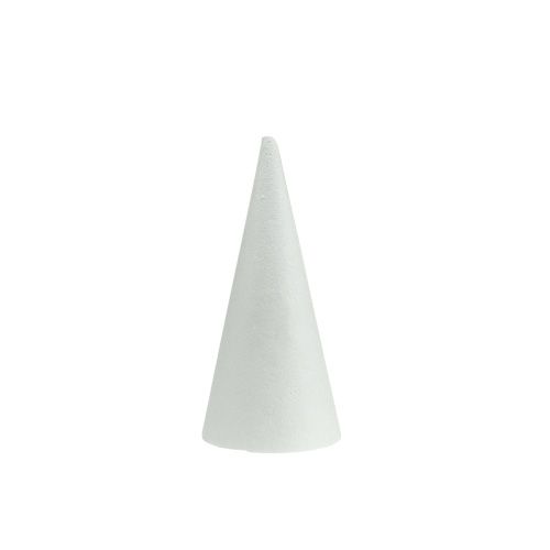 Floristik24 Styrofoam cone white 14cm x 7cm 10 pcs