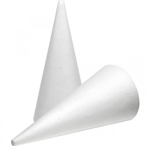 Floristik24 Styrofoam cone white 26cm x12cm 5 pcs