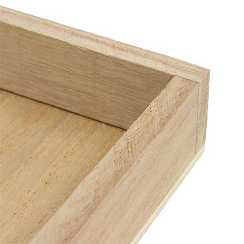 Floristik24 Medium natural wood tray 24.5cm x 24.5cm H3cm
