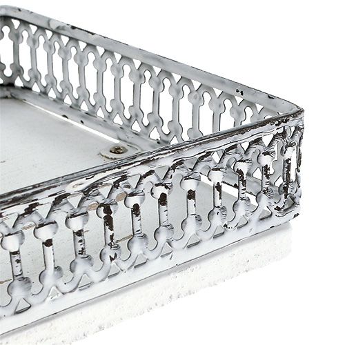 Floristik24 Tray square 36cm x 13cm H 4cm white 1p