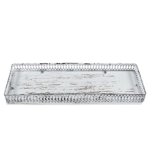 Floristik24 Tray square 36cm x 13cm H 4cm white 1p