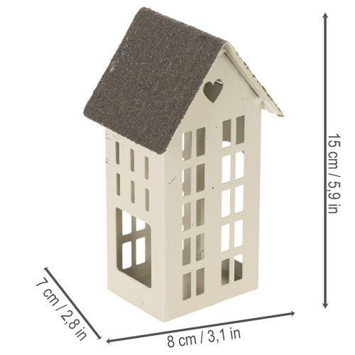 Light House Set Metal Three Houses on Tray 35cm 1 Set | Floristik24.ie