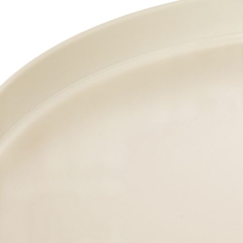 Round decorative tray in cream, 30 cm, on a stand for table decoration | Floristik24.ie
