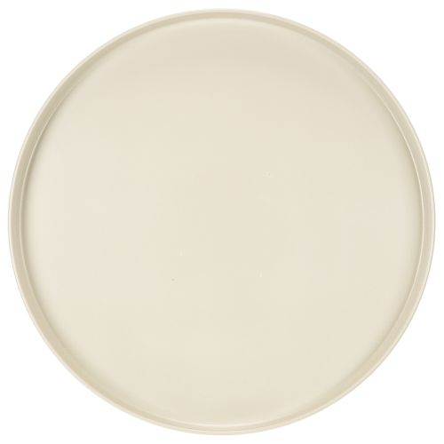 Round decorative tray in cream, 30 cm, on a stand for table decoration | Floristik24.ie