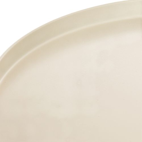 Decorative round beige plate with a 40 cm high base | Floristik24.ie