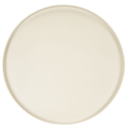 Decorative round beige plate with a 40 cm high base | Floristik24.ie