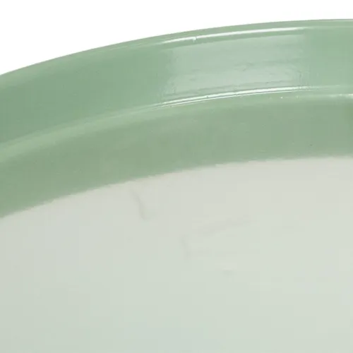 Round green decorative plate on a stand for table arrangement, 30cm | Floristik24.ie