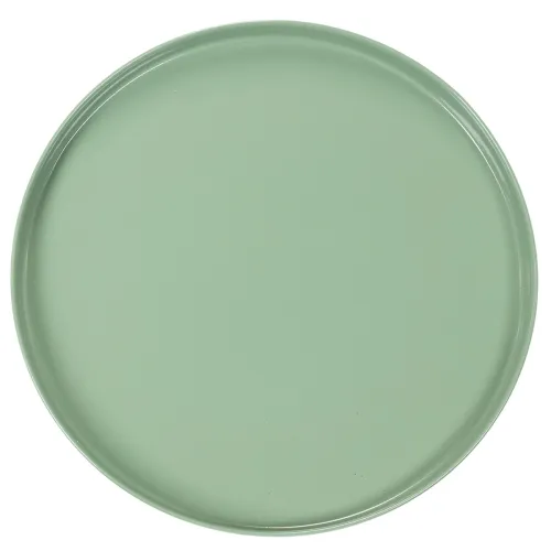 Round green decorative plate on a stand for table arrangement, 30cm | Floristik24.ie