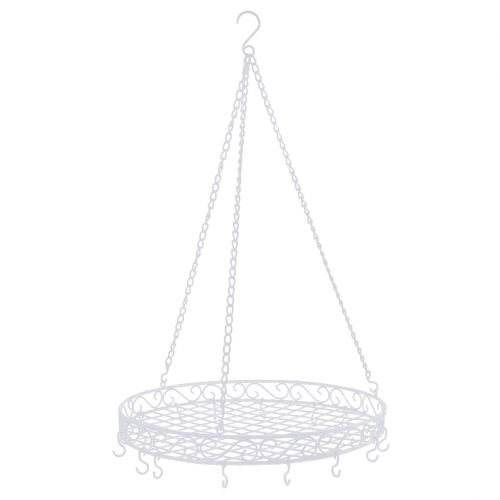 Tray with hook Ø44.5cm for hanging white