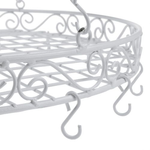Floristik24 Tray with hook Ø44.5cm for hanging white