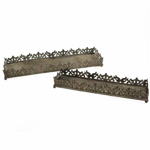 Floristik24 Decorative tray antique brown 2pcs