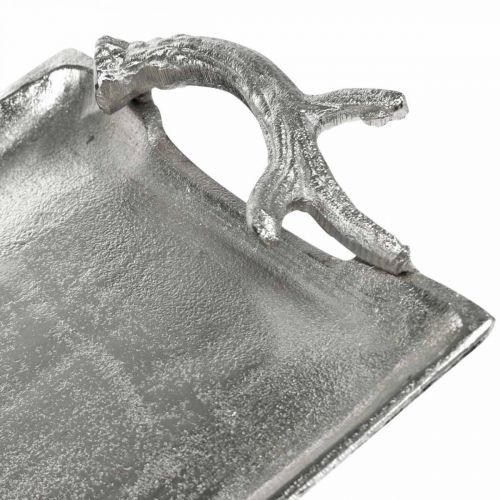 Floristik24 Decorative tray deer antlers silver aluminum rectangular 33x18x4cm