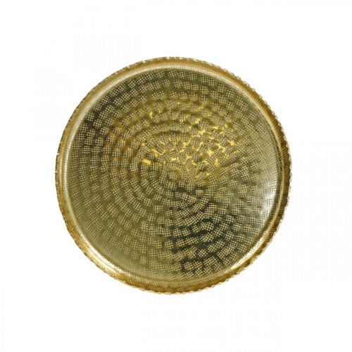Floristik24 Orient-optic tray, golden decorative plate, metal decoration Ø18.5cm