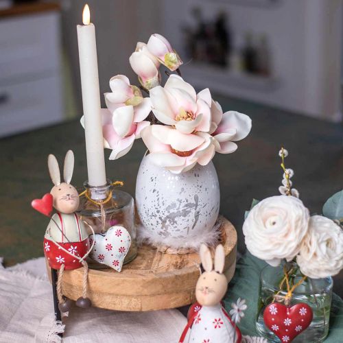 Floristik24 Tray with feet, wooden decoration round, tray for planting natural, black Ø25cm H11cm