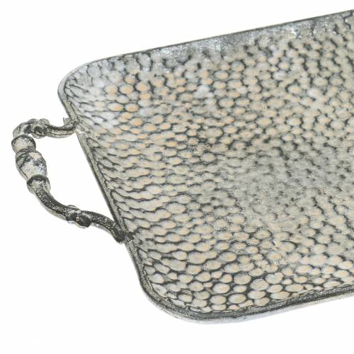 Floristik24 Decorative tray with handles antique silver 45cm x 25cm