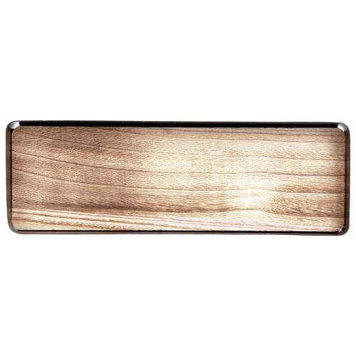 Product Decorative tray metal wood metal tray wooden base 40x13x3cm