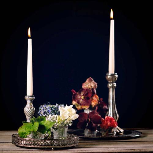 Floristik24 Tray mirror glass silver Ø25cm