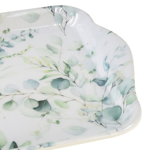 Floristik24 Tray White Eucalyptus Table Decoration Melamine 21x13x1,5cm