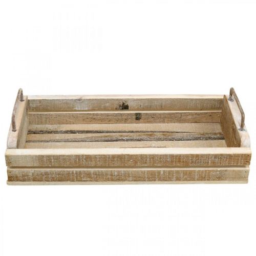 Floristik24 Wooden tray with metal handles, planter white washed L40cm