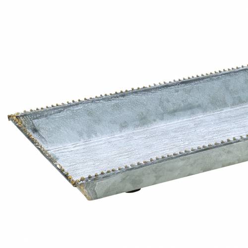 Floristik24 Christmas tray white washed zinc 60 × 15cm