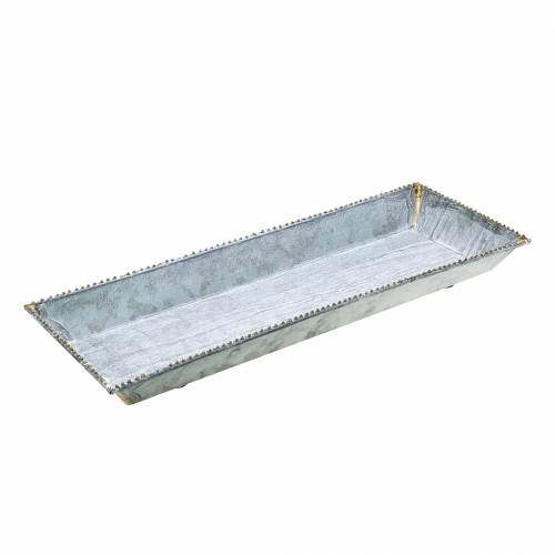 Christmas tray white washed zinc 60 × 15cm
