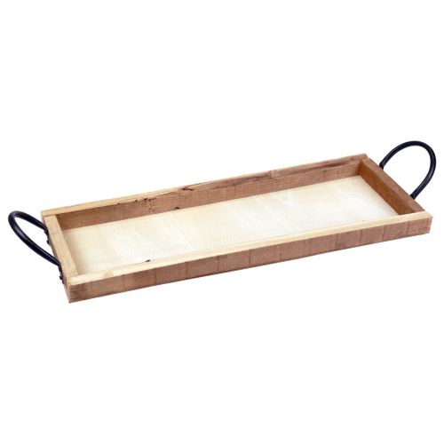 Product Wooden tray with handles decorative tray oblong natural 50×19×3cm