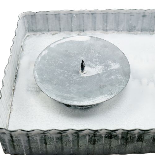 Floristik24 Tray with 4 candle holders zinc 40cm x 12.5cm 1p
