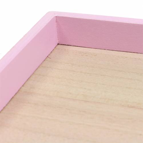 Floristik24 Pink wooden tray 49cm x 16.5cm