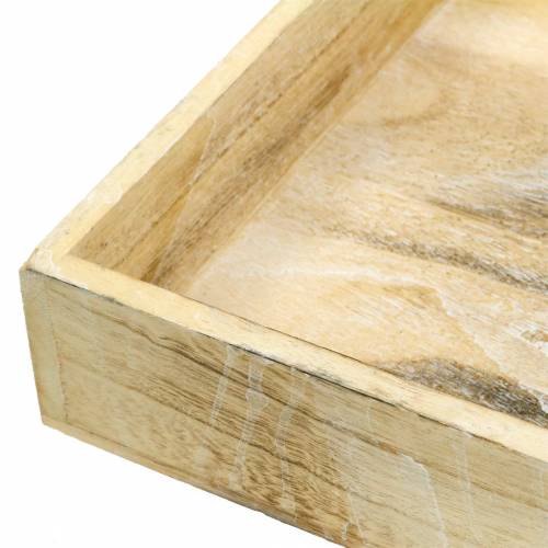Product Square wooden tray, washed white 30 × 30cm / 25 × 25cm, set of 2