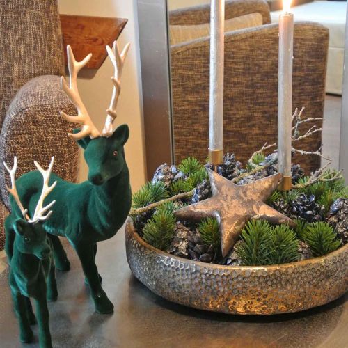 Floristik24 Oriental metal bowl, decorative vessel for planting Golden, antique look Ø49 / 38cm, set of 2