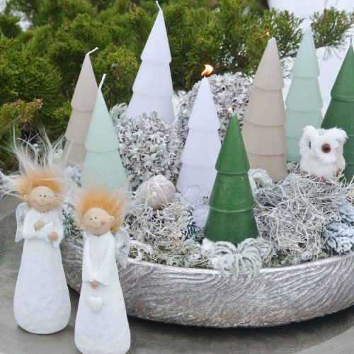 Floristik24 Decorative bowl silver round antique look metal Ø50/38cm set of 2